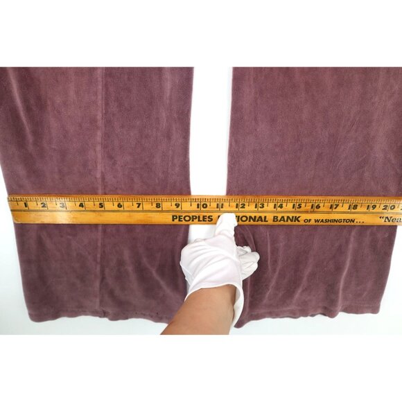 Vintage Retro Thrashed Y2K Juicy Couture Purple Velour Wide-Leg Pants S - Picture 9 of 9